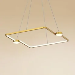 LAMPADARIO A SOSPENSIONE LED 30W QUADRATO CON TELECOMANDO DESIGN MODERNO ORO 71170