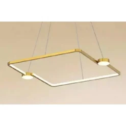 LAMPADARIO A SOSPENSIONE LED 30W QUADRATO CON TELECOMANDO DESIGN MODERNO ORO 71170
