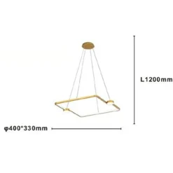 LAMPADARIO A SOSPENSIONE LED 30W QUADRATO CON TELECOMANDO DESIGN MODERNO ORO 71170