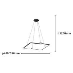 LAMPADARIO A SOSPENSIONE LED 30W QUADRATO CON TELECOMANDO DESIGN MODERNO NERO 71187