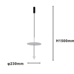 LAMPADARIO A SOSPENSIONE LAMPADA 12W LUCE LED 6500K DISCO Ø23CM CONO BIANCO 32989