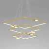 LAMPADARIO A SOSPENSIONE LED 112W 3 QUADRATI CON TELECOMANDO DESIGN MODERNO ORO 71231