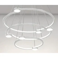 LAMPADARIO A SOSPENSIONE LED 96W 3 CERCHI CON TELECOMANDO DESIGN MODERNO BIANCO 71132
