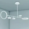 LAMPADARIO A SOSPENSIONE LED 37W CON 5 CERCHI LAMPADA ORIZZONTALE BIANCO LUCE FREDDA 71347