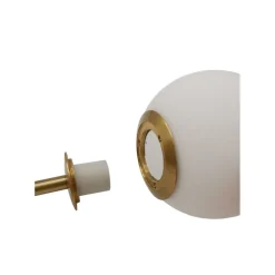 LAMPADARIO A SOSPENSIONE ORO CON 2 SFERE IN VETRO BIANCO OPACO ATTACCO G9 E27 33481