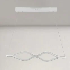 LAMPADARIO A SOSPENSIONE LED 58 W ONDA INFINITO CRISTALLO ONDULATO BIANCO 32125