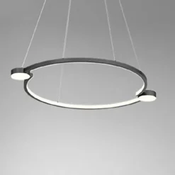 LAMPADARIO A SOSPENSIONE LED 20W CERCHIO CON TELECOMANDO DESIGN MODERNO NERO 71095