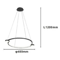 LAMPADARIO A SOSPENSIONE LED 20W CERCHIO CON TELECOMANDO DESIGN MODERNO NERO 71095