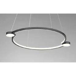 LAMPADARIO A SOSPENSIONE LED 20W CERCHIO CON TELECOMANDO DESIGN MODERNO NERO 71095