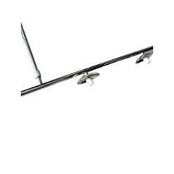 LAMPADARIO A SOSPENSIONE ARGENTO CON 4 SFERE BOLLE BIANCHE IN VETRO ATTACCO G9 33924