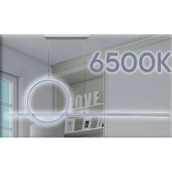 LAMPADARIO A SOSPENSIONE LED 48W DESIGN CERCHIO LINEA BIANCA IP20 LUCE 6500K 33580