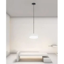 LAMPADARIO A SOSPENSIONE LED 40W BIANCO CERCHIO TONDO MODERNO MINIMAL LUCE 6500K 32880