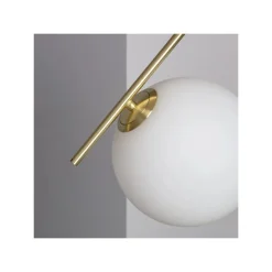 LAMPADARIO A SOSPENSIONE ATTACCO E27 ORO CON SFERA IN VETRO MODERNO MINIMAL 32828