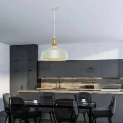 LAMPADARIO A SOSPENSIONE STILE INDUSTRIALE IN METALLO PENDENTE A COPPA E27 A93