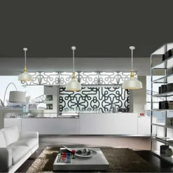 LAMPADARIO A SOSPENSIONE STILE INDUSTRIALE IN METALLO PENDENTE A COPPA E27 A93