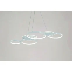 LAMPADARIO A SOSPENSIONE LED BIANCO 62W 6 ANELLI LUMINOSI MODERNO LUCE 6500K 71408