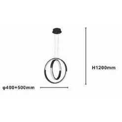 LAMPADARIO A SOSPENSIONE LED 64 W CIRCOLARE EFFETTO CRISTALLO MODERNO NERO 32163