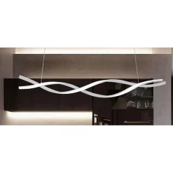 LAMPADARIO A SOSPENSIONE LUCE 3000K-6500K LED 48W BIANCO SPIRALE VORTICE ORIZZONTALE 01134