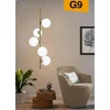 LAMPADARIO A SOSPENSIONE BRONZO 5 SFERE LAMPADA SOFFITTO CON STELO VERTICALE A95