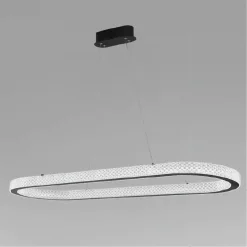 LAMPADARIO A SOSPENSIONE LED 92 W OVALE LAMPADA ORIZZONTALE CRISTALLO NERO 31999
