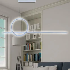 LAMPADARIO A SOSPENSIONE LED 48W DESIGN CERCHIO LINEA MODERNO BIANCO IP20 LAMPADA 01189