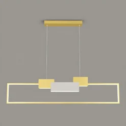 LAMPADARIO A SOSPENSIONE LED 36W RETTANGOLARE CON TELECOMANDO DESIGN MODERNO ORO 71592