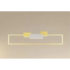 LAMPADARIO A SOSPENSIONE LED 36W RETTANGOLARE CON TELECOMANDO DESIGN MODERNO ORO 71592