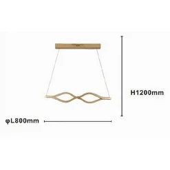 LAMPADARIO A SOSPENSIONE LED 58 WATT ONDA INFINITO CRISTALLO ONDULATO ORO 32149