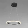 LAMPADARIO A SOSPENSIONE LED 24 WATT CERCHIO ANELLO EFFETTO CRISTALLO NERO 31906
