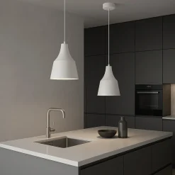 LAMPADARIO A SOSPENSIONE DA SOFFITTO MODERNO CON PARALUME A CUPOLA CON ATTACCO E27 B46