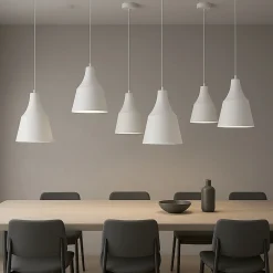 LAMPADARIO A SOSPENSIONE DA SOFFITTO MODERNO CON PARALUME A CUPOLA CON ATTACCO E27 B46