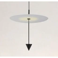 LAMPADARIO A SOSPENSIONE LAMPADA 18W LUCE LED 4000K DISCO BIANCO Ø42CM CONO NERO 33054