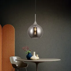 LAMPADARIO A SOSPENSIONE DECORATIVA IN METALLO CON SFERA IN VETRO ATTACCO E27 IP20 A72