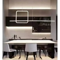 LAMPADARIO A SOSPENSIONE LED 48W DESIGN QUADRATO LINEA BIANCO IP20 LUCE 4000K 33559