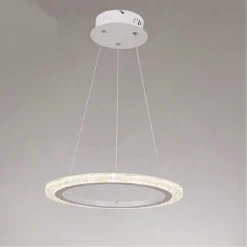 LAMPADARIO A SOSPENSIONE LED 36 W CERCHIO ANELLO BIANCO EFFETTO CRISTALLO 31920