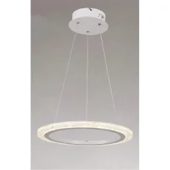 LAMPADARIO A SOSPENSIONE LED 36 W CERCHIO ANELLO BIANCO EFFETTO CRISTALLO 31920