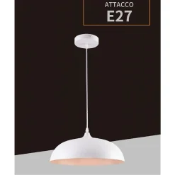 LAMPADARIO A SOSPENSIONE STILE CONTEMPORANEO IN METALLO PENDENTE A CUPOLA E27 B91