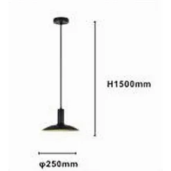 LAMPADARIO A SOSPENSIONE MODERNO CON PARALUME SEMISFERA IN FERRO NERO ORO E27 33795