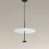 LAMPADARIO A SOSPENSIONE LUCE 6500K LED 18W DISCO PARALUME PIATTO BIANCO NERO TONDO 33184