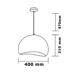 LAMPADARIO A SOSPENSIONE SOFFITTO EFFETTO PIETRA BIANCO Ø40/50/60CM ATTACCO E27 IP20 B16-B