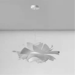LAMPADARIO A SOSPENSIONE A FORMA DI FIORE PETALI BIANCO LUCE ATTACCO E27 IP20 71607