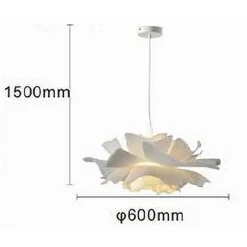 LAMPADARIO A SOSPENSIONE A FORMA DI FIORE PETALI BIANCO LUCE ATTACCO E27 IP20 71607