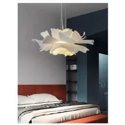 LAMPADARIO A SOSPENSIONE A FORMA DI FIORE PETALI BIANCO LUCE ATTACCO E27 IP20 71607