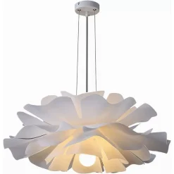 LAMPADARIO A SOSPENSIONE A FORMA DI FIORE PETALI BIANCO LUCE ATTACCO E27 IP20 71607