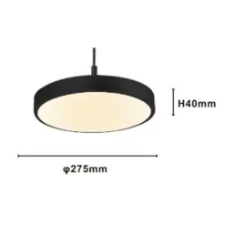 LAMPADARIO A SOSPENSIONE LED 40W NERO CERCHIO TONDO MODERNO MINIMAL LUCE 4000K 32897