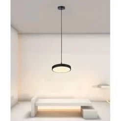 LAMPADARIO A SOSPENSIONE LED 40W NERO CERCHIO TONDO MODERNO MINIMAL LUCE 4000K 32897