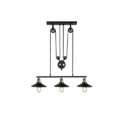 LAMPADARIO A SOSPENSIONE VINTAGE 3 PUNTI LUCE ATTACCO E27 STILE INDUSTRIALE A02