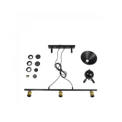 LAMPADARIO A SOSPENSIONE VINTAGE 3 PUNTI LUCE ATTACCO E27 STILE INDUSTRIALE A02