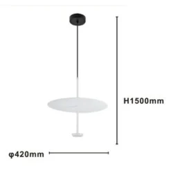LAMPADARIO A SOSPENSIONE LUCE 6500K LED 18W DISCO PARALUME PIATTO BIANCO ROTONDO 33160