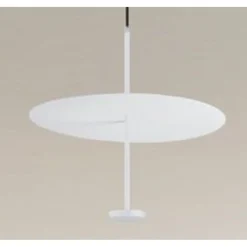 LAMPADARIO A SOSPENSIONE LUCE 6500K LED 18W DISCO PARALUME PIATTO BIANCO ROTONDO 33160
